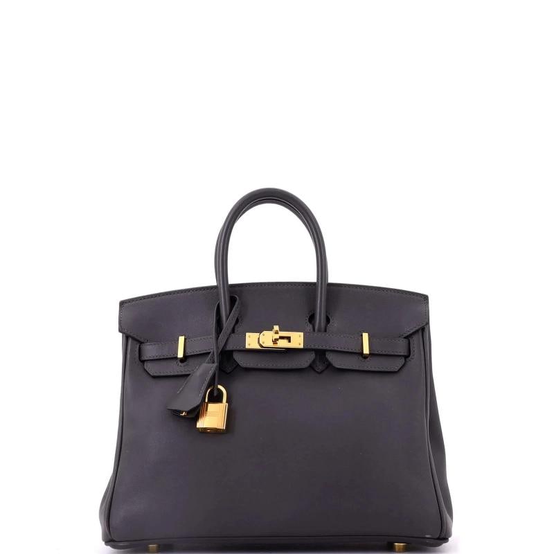 Hermes Birkin Handbag Grey Jonathan with Gold Hardware 25: Condition: Pre-owned - Good,Brand: Hermes,Exterior Material: Leather,Style: Top Handle,Exterior Color: Gray,Department: Women,Size: 25,Accessories: Keys, Lock, Clochette