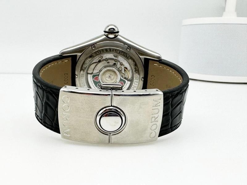 Corum Bubble Royal Flush 082.170.20 Steel Black Leather 45mm Box Paper 2006 - 9