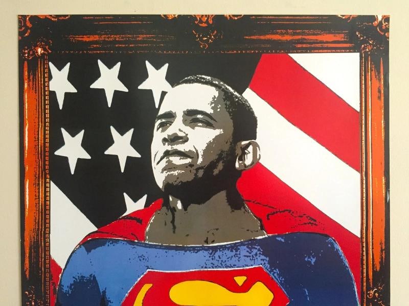 MR. BRAINWASH " OBAMA SUPERMAN " RARE LIMITED RELEASE POP ART POSTER PRINT - 2