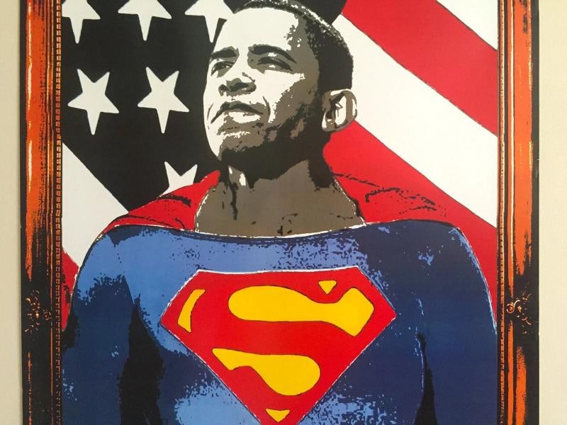 MR. BRAINWASH " OBAMA SUPERMAN " RARE LIMITED RELEASE POP ART POSTER PRINT - 3