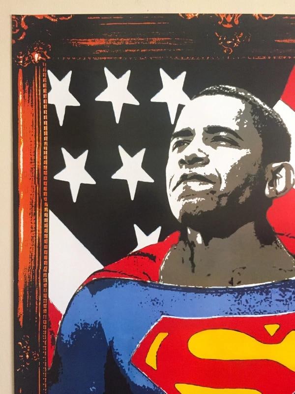 MR. BRAINWASH " OBAMA SUPERMAN " RARE LIMITED RELEASE POP ART POSTER PRINT - 5