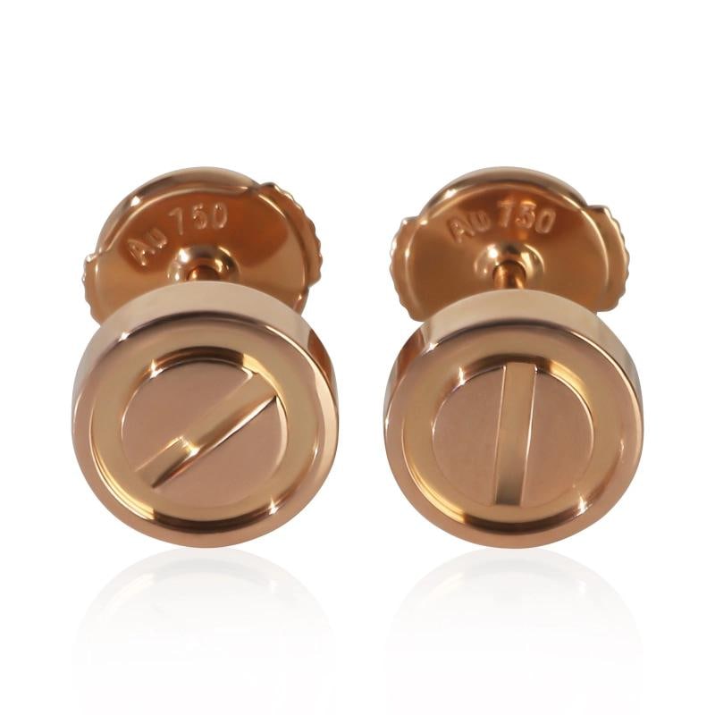 Cartier Rose Gold Love Stud Earrings: Condition: Pre-owned,Item Length: 7 mm,With Original Box/Packaging: Yes,With Papers: Yes,Side Stone Type: No Stone,Metal Purity: 18k,Gross Weight (grams): 3.16,Department: Unisex,Collection: Love
