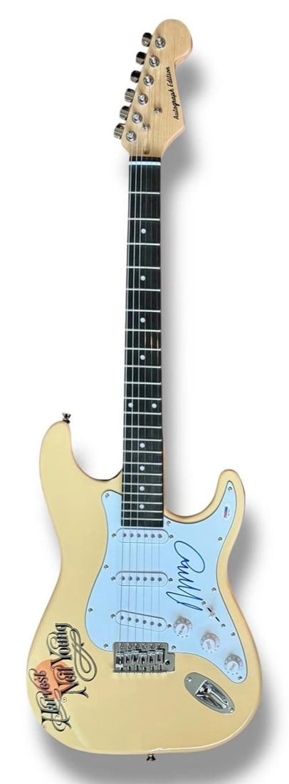 Neil Young Signed Guitar Custom Graphics PSA/DNA COA Harvest Old Man - 3