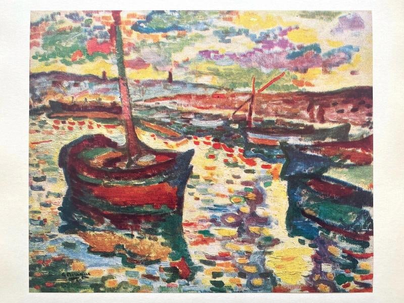GEORGES BRAQUE RARE 1948 FAUVISM LMT ED FRENCH LITHOGRAPH PRINT LES BARQUES 1906 - 2