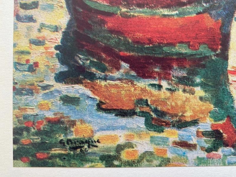 GEORGES BRAQUE RARE 1948 FAUVISM LMT ED FRENCH LITHOGRAPH PRINT LES BARQUES 1906 - 5