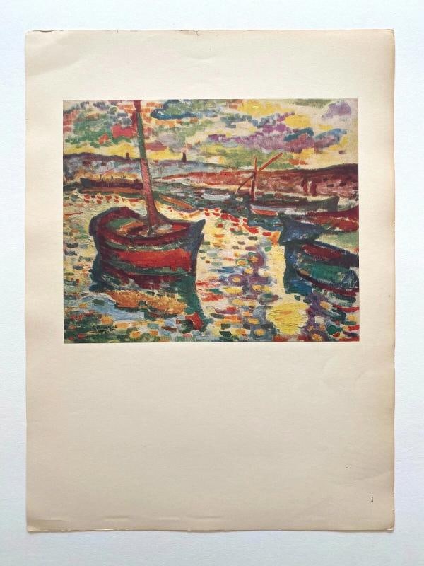 GEORGES BRAQUE RARE 1948 FAUVISM LMT ED FRENCH LITHOGRAPH PRINT LES BARQUES 1906 - 6