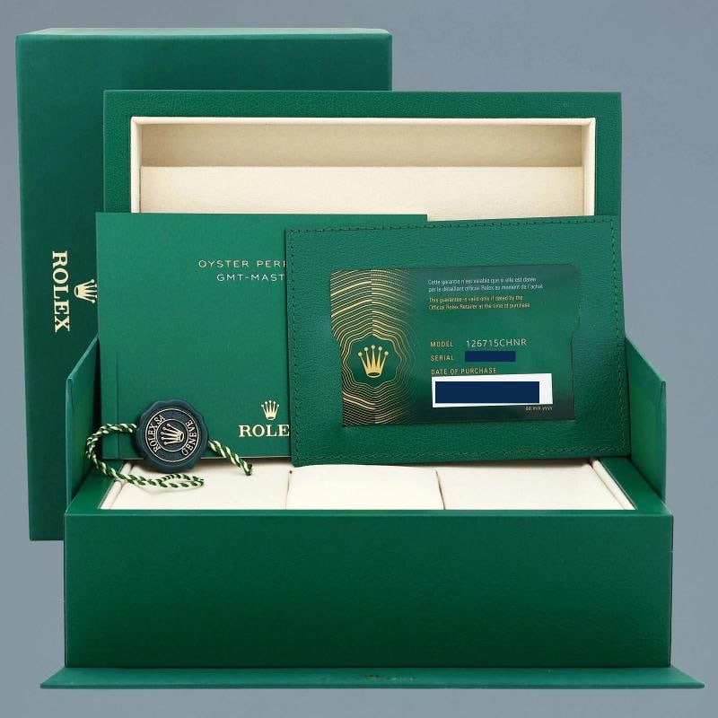 2025 NEW PAPERS Rolex GMT Master Rose Gold Ceramic Root Beer 126715 Watch Box - 7
