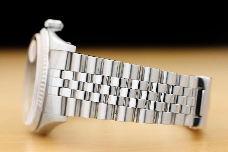 ROLEX MENS DATEJUST 16234 SILVER DIAL 18K WHITE GOLD STAINLESS STEEL WATCH - 5