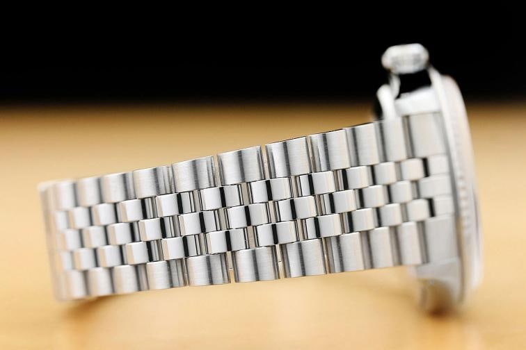 ROLEX MENS DATEJUST 16234 SILVER DIAL 18K WHITE GOLD STAINLESS STEEL WATCH - 8