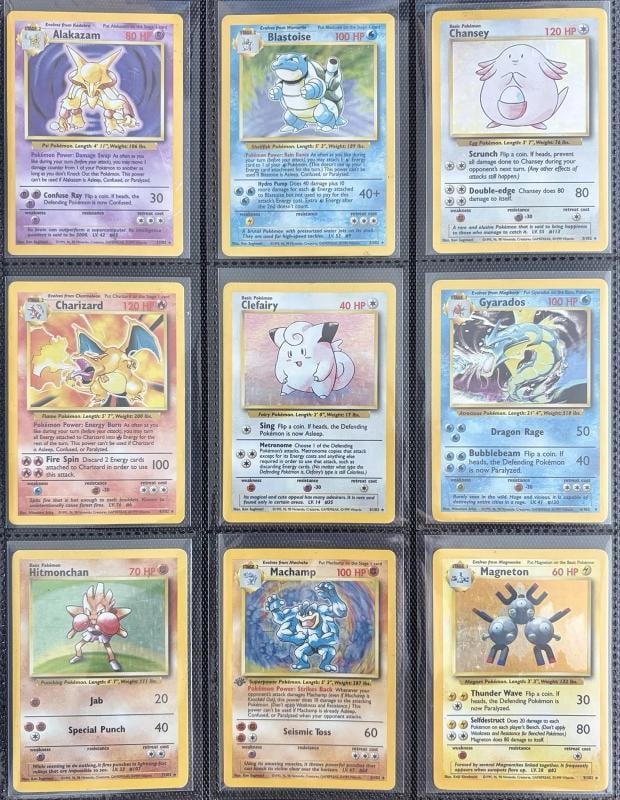 Pokemon 100% Complete Master Base Set 102/102 WOTC Vintage 1999 w Charizard Holo: Condition: Used: An item that has been used previously. ,Card Size: Standard,Autographed: No,Set: Base Set,Character: Blastoise, Charizard, Mewtwo, Pikachu, Venusaur,Number of Cards: 102,Year Manufact