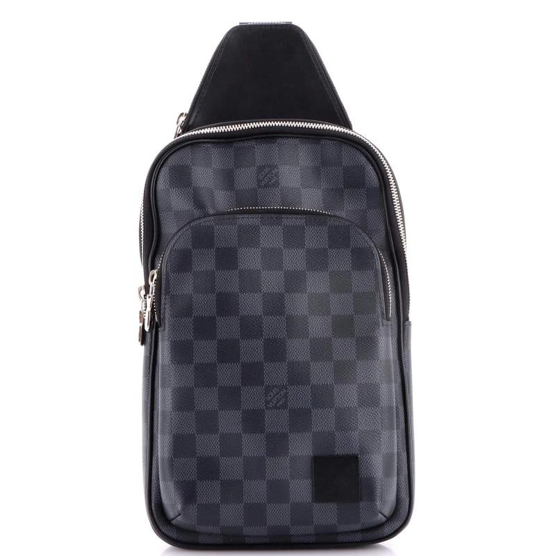 Louis Vuitton Avenue Sling Bag NM Damier Graphite: Condition: Pre-owned - Good,Brand: Louis Vuitton,Exterior Material: Canvas Coated,Style: Cross Body Bags,Exterior Color: Black,Department: Women,Size: Unknown Condition: Very good. Exterior: scuffs, m