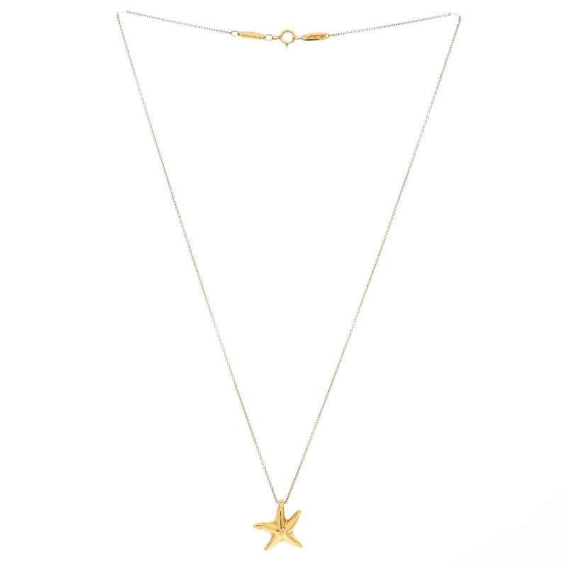 Tiffany & Co. Starfish Pendant Necklace 18K Yellow Gold - 2