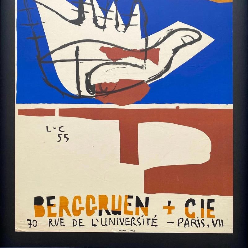 LE CORBUSIER RARE 1955 MOURLOT LITHOGRAPH PRINT FRAMED MCM PARIS EXHIBIT POSTER - 10