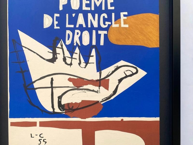 LE CORBUSIER RARE 1955 MOURLOT LITHOGRAPH PRINT FRAMED MCM PARIS EXHIBIT POSTER - 12