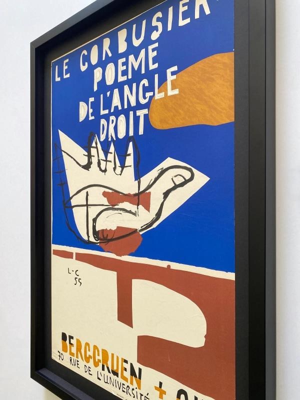 LE CORBUSIER RARE 1955 MOURLOT LITHOGRAPH PRINT FRAMED MCM PARIS EXHIBIT POSTER - 14