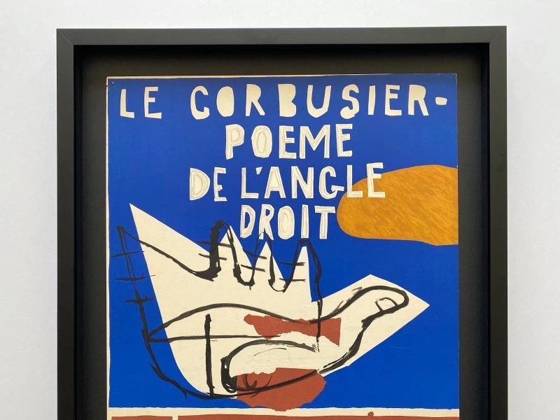 LE CORBUSIER RARE 1955 MOURLOT LITHOGRAPH PRINT FRAMED MCM PARIS EXHIBIT POSTER - 2