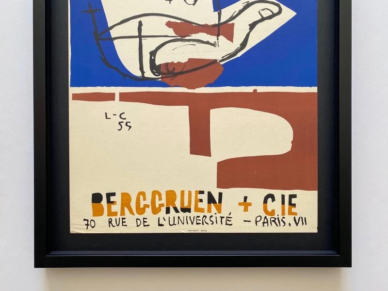 LE CORBUSIER RARE 1955 MOURLOT LITHOGRAPH PRINT FRAMED MCM PARIS EXHIBIT POSTER - 3