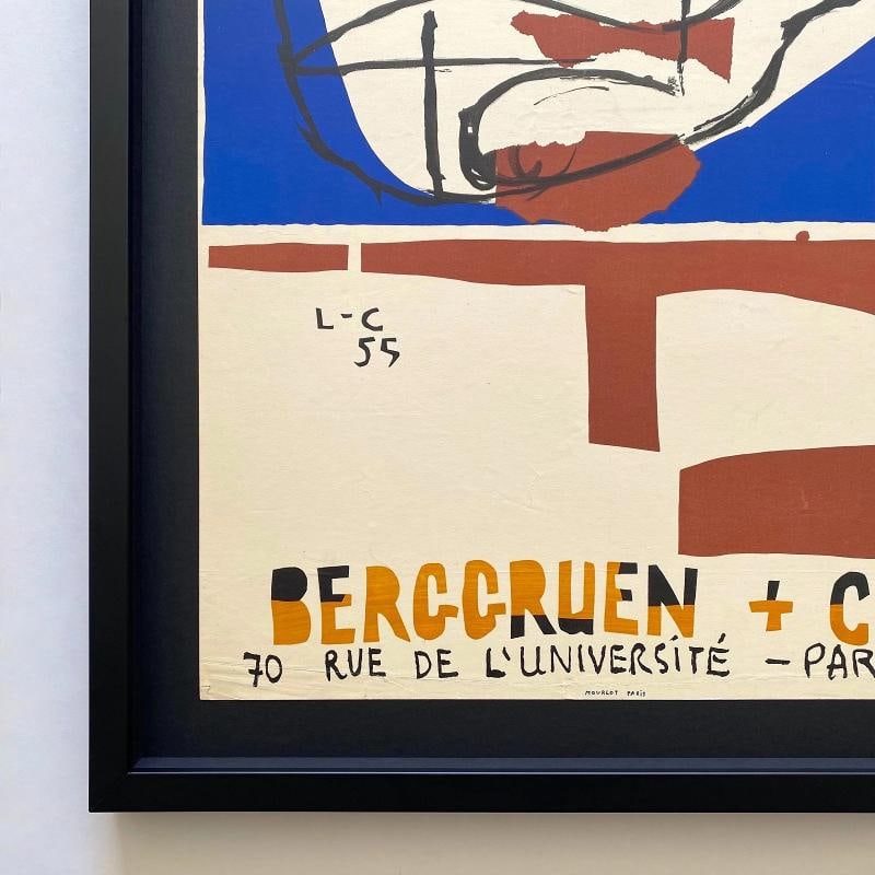 LE CORBUSIER RARE 1955 MOURLOT LITHOGRAPH PRINT FRAMED MCM PARIS EXHIBIT POSTER - 9