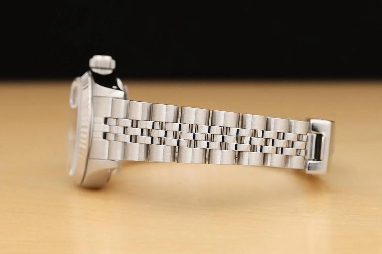 ROLEX LADIES DATEJUST 69174 CREAM ARABIC JUBILEE DIAL 18K WHITE GOLD STEEL WATCH - 5