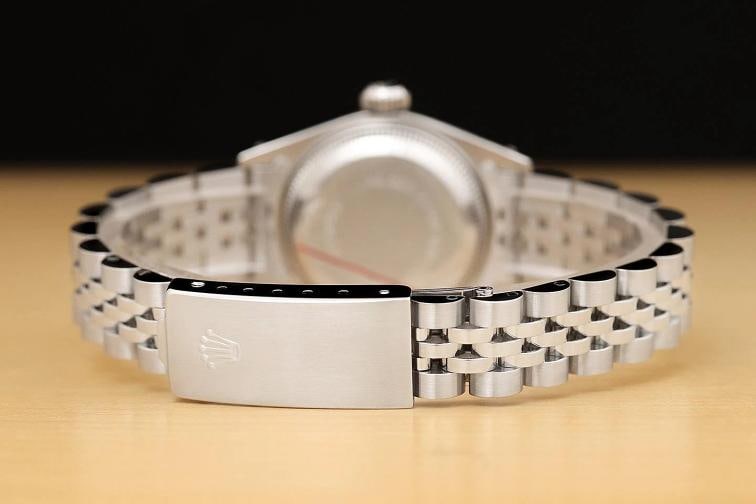 ROLEX LADIES DATEJUST 69174 CREAM ARABIC JUBILEE DIAL 18K WHITE GOLD STEEL WATCH - 6