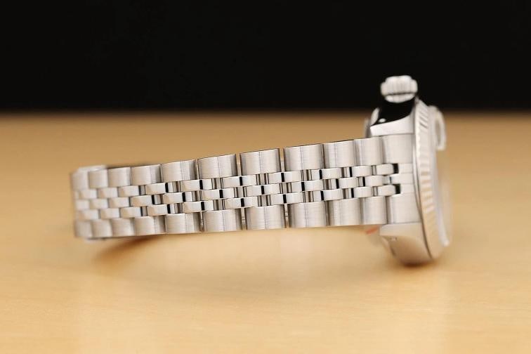 ROLEX LADIES DATEJUST 69174 CREAM ARABIC JUBILEE DIAL 18K WHITE GOLD STEEL WATCH - 8