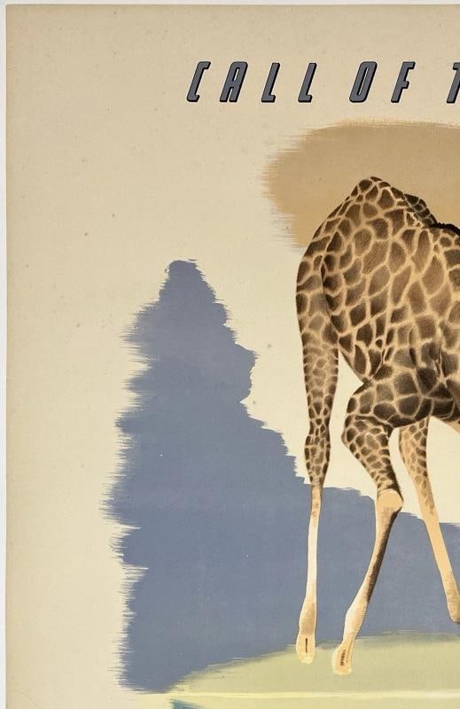 Original Vintage Poster CALL OF THE WILD SOUTH AFRICA GIRAFFE Travel Tourism OL - 2