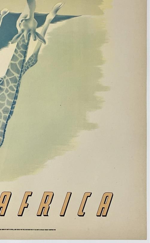Original Vintage Poster CALL OF THE WILD SOUTH AFRICA GIRAFFE Travel Tourism OL - 5