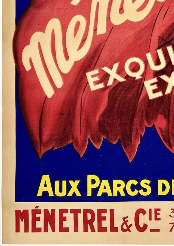 Original Vintage Poster ESCARGOTS MENETREL French Food & Wine France LINEN - 4