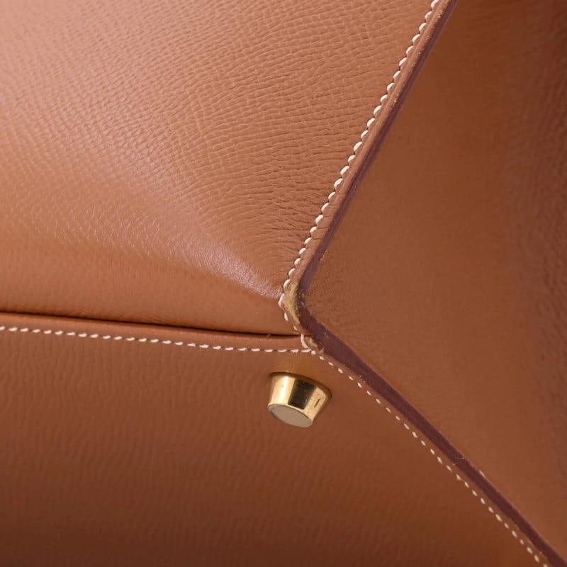 Hermes Kelly Handbag Brown Courchevel with Gold Hardware 35 - 8