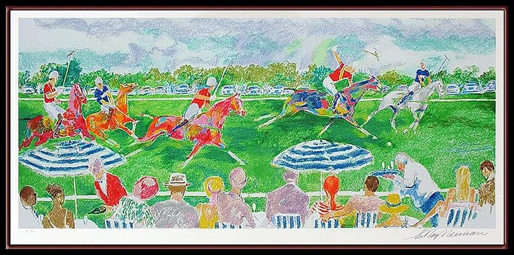 LeRoy Neiman Large Original Color Serigraph Polo Panorama Horse Signed Artwork - 2