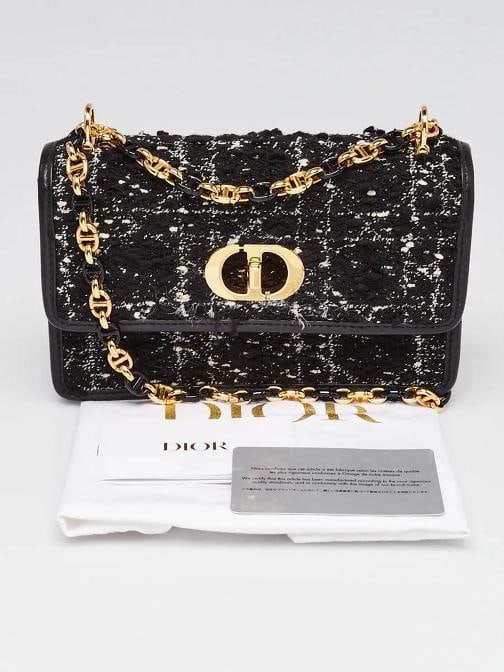 Christian Dior Black/White Tweed/Leather Miss Caro Mini Crossbody Bag - 11