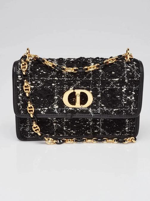 Christian Dior Black/White Tweed/Leather Miss Caro Mini Crossbody Bag: Condition: Pre-owned - Good,Brand: Christian Dior,Exterior Material: Leather,Style: Crossbody Bags,Everyday Bags,Exterior Color: Black,Department: Women,Country of Origin: Italy Description Looking
