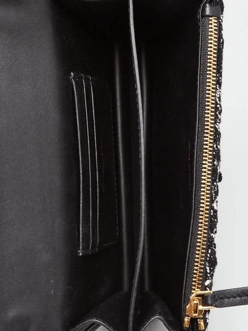 Christian Dior Black/White Tweed/Leather Miss Caro Mini Crossbody Bag - 8