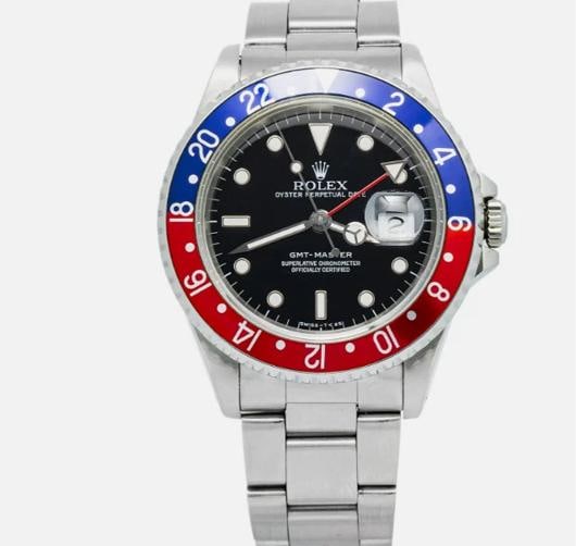 Rolex GMT-Master 16700 Oyster Pepsi SS Black Dial Auto Men's Watch 40mm (1 of 6)