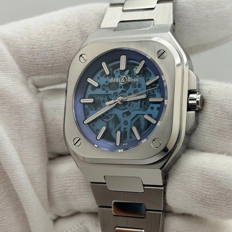 Bell & Ross BR05 BR05A-BLU-SKST/SST 40mm Blue Skeleton Dial Steel Box Paper - 3