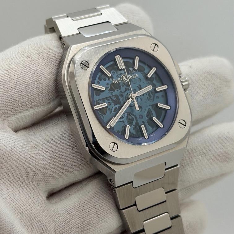 Bell & Ross BR05 BR05A-BLU-SKST/SST 40mm Blue Skeleton Dial Steel Box Paper - 7