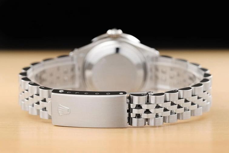 ROLEX LADIES DATE 6924 SILVER DIAMOND 18K WHITE GOLD STAINLESS STEEL WATCH - 6