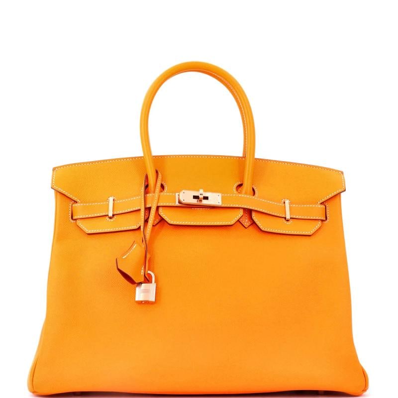 Hermes Candy Birkin Bag Epsom 35: Accessories: Keys, Lock, Clochette Measurements: Handle Drop 4", Height 10", Width 13.5", Depth 7", Strap Drop None". Condition: Pre-owned - Good,Brand: Hermes,Exterior Material: Leather,Style: Totes,