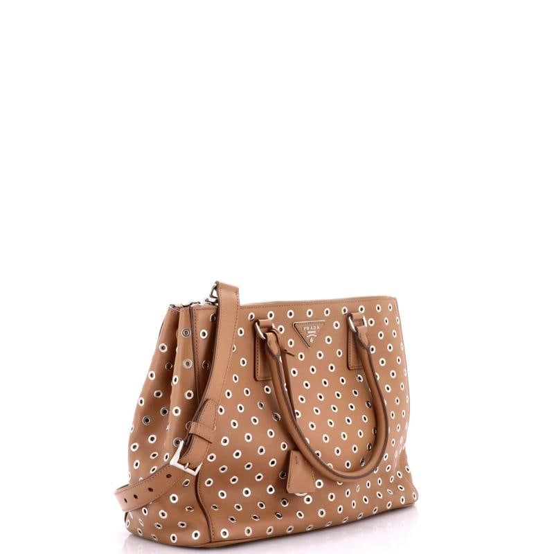 Prada Grommet Galleria Double Zip Tote City Calfskin Medium - 2