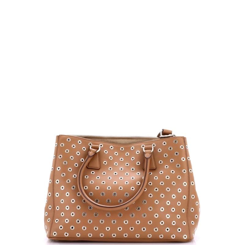 Prada Grommet Galleria Double Zip Tote City Calfskin Medium - 3