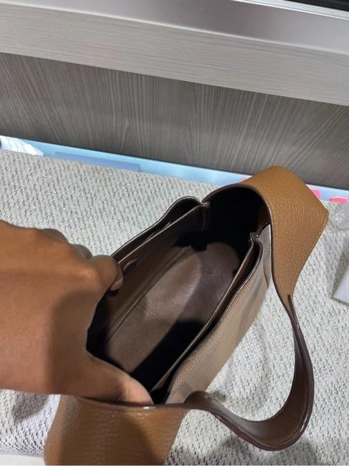 Prada Dynamique Daino Vitello Small Hobo in Camel Brown - 2