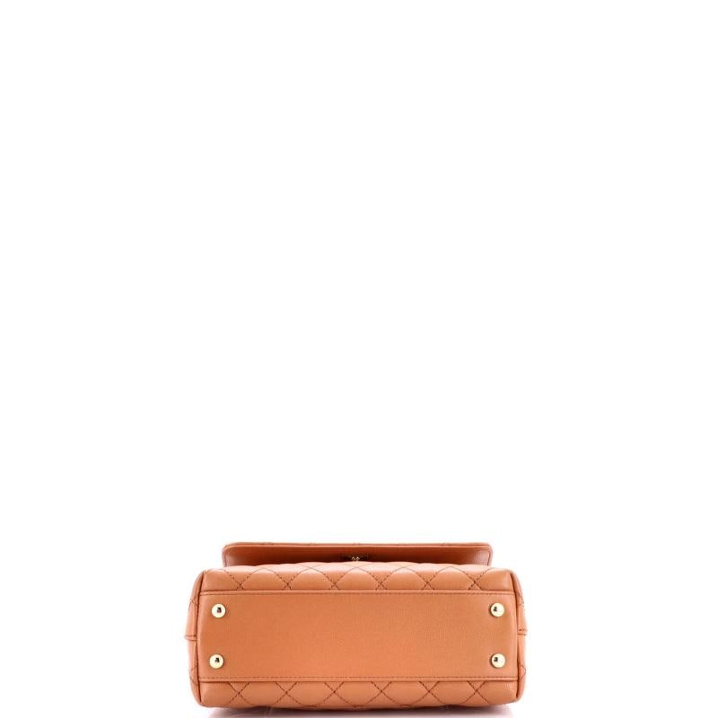 Chanel Coco Top Handle Bag Quilted Caviar with Lizard Embossed Handle Mini - 4