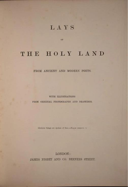 c.1870 Lays of the Holy Land Jerusalem Israel Fine Leather Binding Rare - 10
