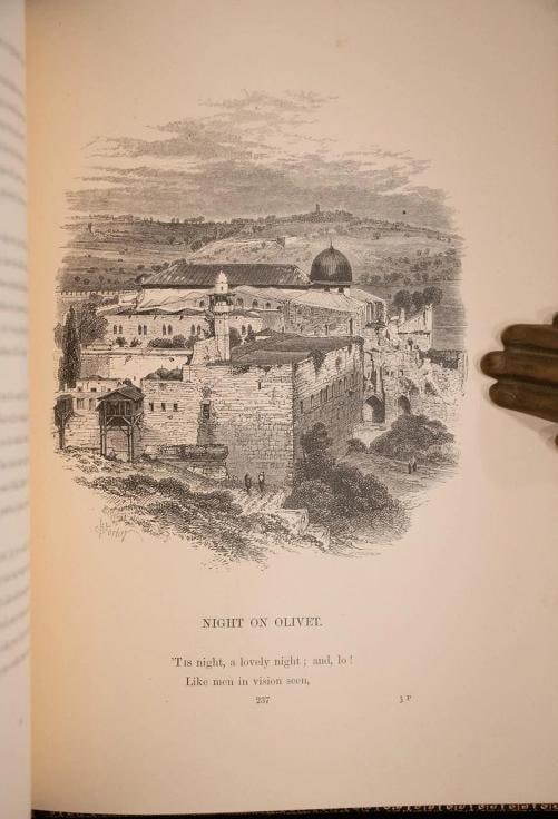 c.1870 Lays of the Holy Land Jerusalem Israel Fine Leather Binding Rare - 15