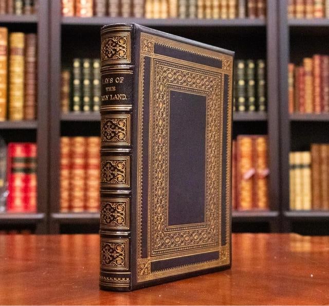 c.1870 Lays of the Holy Land Jerusalem Israel Fine Leather Binding Rare - 3