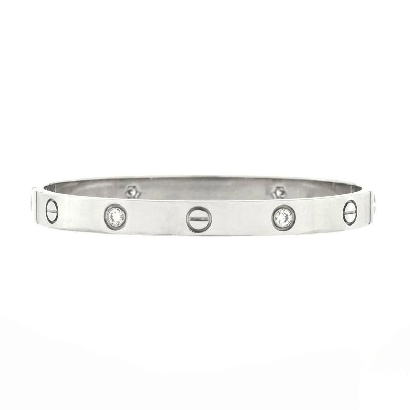 Cartier Love 4 Diamond Bracelet 18K White Gold and Diamonds - 2