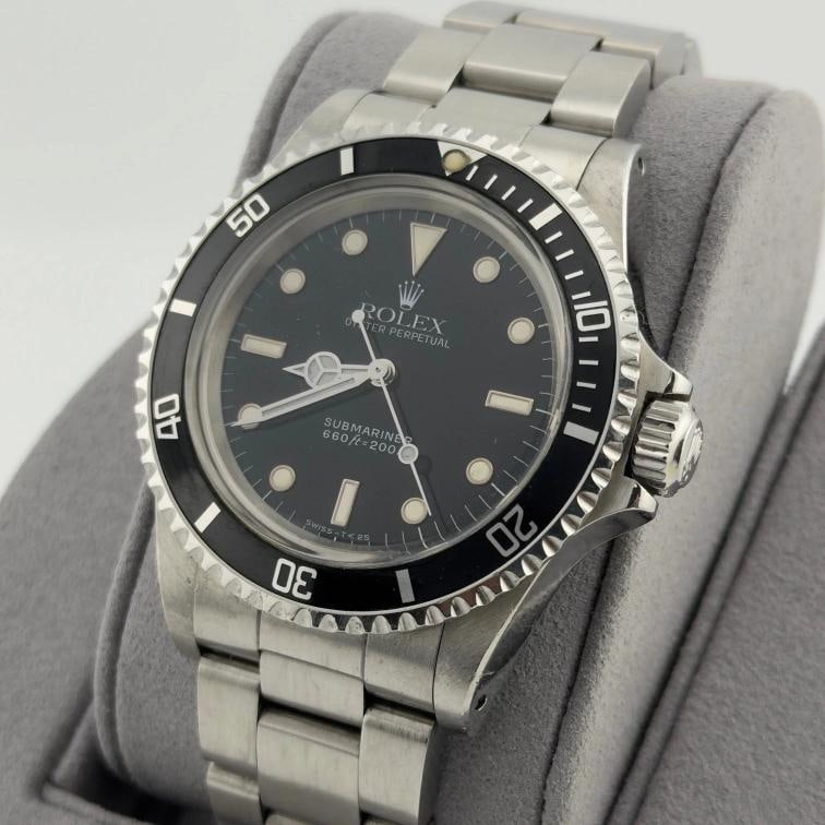 Vintage Rolex Submariner 5513 40mm Black Dial Stainless Steel Box Paper - 4