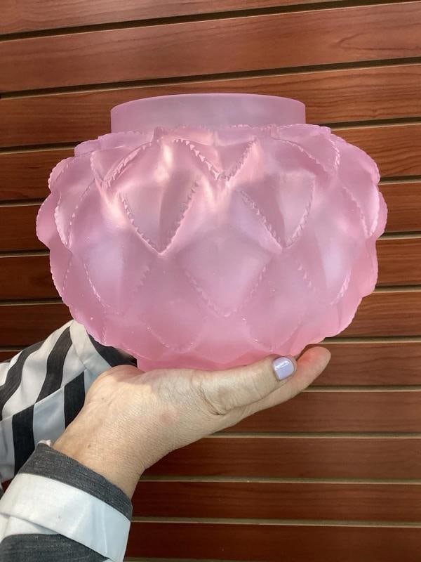 Xl Lalique Style Crystal Pink Cactus Style Vase H8Ã¢â‚¬Â? Heavy Art G - 2