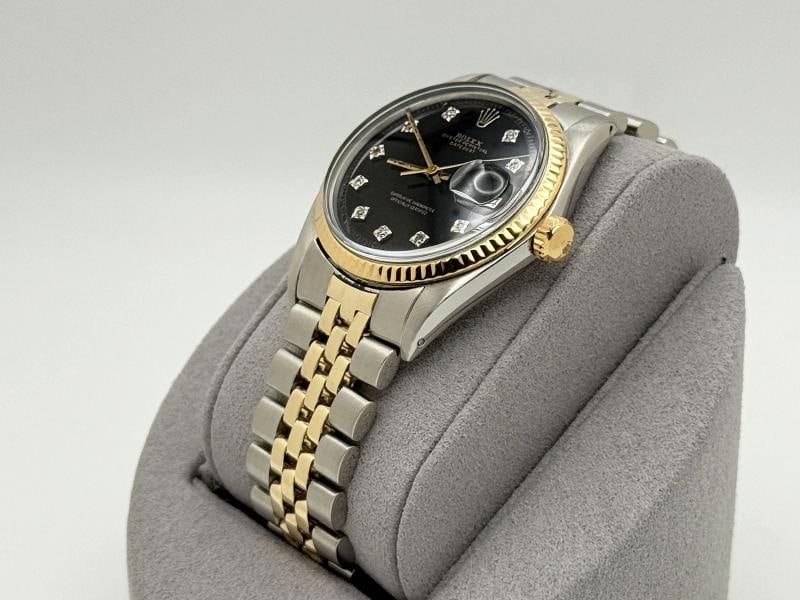 Rolex Datejust 1603 36mm Black Diamond Dial 14k Yellow Gold Stainless Steel - 4