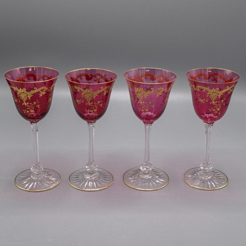 Set Of 4~ Saint-Louis Crystal Wine Glasses - 2
